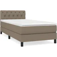 vidaXL Boxspring met matras stof taupe 80x200 cm