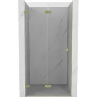 Mexen Lunar-F opvouwbare douchedeur links 75 , transparant, goud geborsteld - 836-075-000-55-00-L