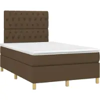 vidaXL Boxspring met matras stof donkerbruin 120x190 cm