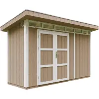 Timbela M902A-TERRA BROWN - LP SmartSide Tuinhuis op houtbasis - 4 m² - 161x412xH239 cm - met vloer en verf
