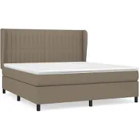 vidaXL Boxspring met matras stof taupe 180x200 cm