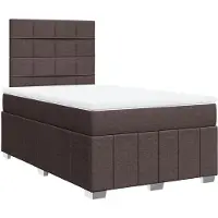 vidaXL Boxspring met matras stof donkerbruin 120x190 cm