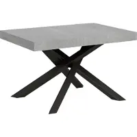 Itamoby Uittrekbare tafel 90x120/224 cm, Volantis, cementkleur, antraciet onderstel