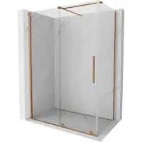 Mexen Velar schuifdouchecabine 160 x 80 , transparant, geborsteld koper - 871-160-080-01-65