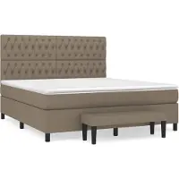 vidaXL Boxspring met matras stof taupe 180x200 cm