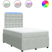 Syfax Boxspring met matras fluweel lichtgrijs 120x200 cm