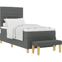 vidaXL Boxspring bed met kussen Donkergrijs 200 x 90 cm Stof