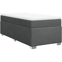 vidaXL Boxspring met matras stof donkergrijs 100x200 cm