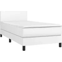 Syfax Boxspring met matras kunstleer wit 90x200 cm
