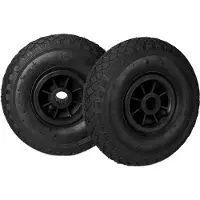 Relaxdays steekwagenwielen - set van 2 - 3.00-4 - luchtbanden - 260x85 mm - zwart