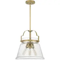 QUOIZEL LED Hanglamp Wimberley | 3X E27 Max 60W | Dimbaar | Weathered Brass