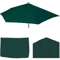 Mendler Vervangingshoes voor Parla halfronde parasol, parasolhoes vervangingshoes, 270cm stof/textiel UV 50+ 3kg ~ groen