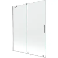 Mexen Velar badwand 2-delig schuifbaar 140 x 150 , transparant, chroom - 896-140-000-01-01
