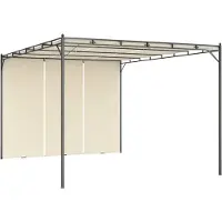 The Living Store De Living Store tuinpaviljoen met zijpanelen, afmetingen 4x3x2,25 meter, kleur crème