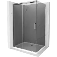 Mexen Omega schuifdouchecabine 120 x 70 , grafiet, chroom + Flat douchebak, wit - 825-120-070-01-40-4010