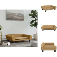 vidaXL Hondenbed bruin, 70x48x22 cm, fluweel - Hondenbedden