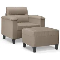 Syfax Fauteuil met voetenbank 60 cm microvezelstof taupe