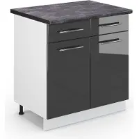 Vicco Fame-Line Keukenonderkast – 80 cm, WB Antraciet Antraciet Hoogglans