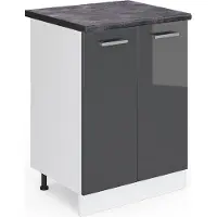 Vicco R-Line Keukenonderkast – 60 cm, WB Antraciet Antraciet Hoogglans