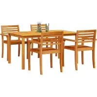 vidaXL Tuin Eettafel Set 5 st Bruin Massief Acacia Hout