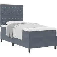 vidaXL Boxspring bed met matras Donkergrijs 90 x 190 cm Fluweel