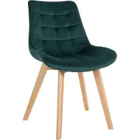 CLP Stoel Brook, eetkamerstoel met fluwelen bekleding, groen