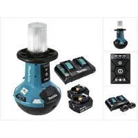 Makita DML 810 PG Akku LED Flächenlicht 18 / 36 V ( 2 x 18 V ) 5500 lm IP54 + 2x Akku 6,0 Ah + Doppe