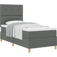 vidaXL Boxspring bed met hoofdeinde Donkergrijs 80 x 200 cm Stof