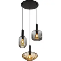 Globo Hanglamp Valletta met gekleurd glas 3-lichts