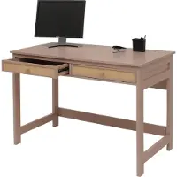 Mendler Bureau HWC-O36, kantoorbureau, bureau voor laptop en werk, met lade, afmetingen 78x110x60 cm, hout, kleur: lichtbeige