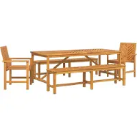 Syfax Tuin eettafelset 5 st Bruin Massief Acaciahout