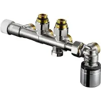 Oventrop OV Multiblock T-RTL aansluitfitting op radiator met 1/2inch schroefdraad, hoekige vorm, Verwarmingsaccessoires