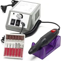 Wiltec Professionele Nagelvijlset, 20.000 tpm, Elektrische nagelvijl voor pedicure, manicure, nagelkunst en nagelcosmetica, met 6 bits en 6 opzetstukken, nagelslijper