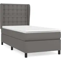 Syfax Boxspring met matras kunstleer grijs 90x200 cm