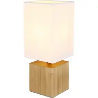 Globo Lighting Strakke tafellamp Valentino hout met witte kap