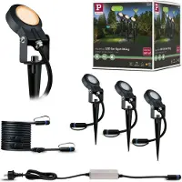 Paulmann Plug & Shine LED-tuinspots Sting Basisset insectvriendelijk IP67 2200K 3x6,3W 75VA Antraciet