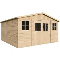 Timbela M330+M330G - Houten tuinhuis - 15,84 m² - 420x418xH252 cm - met vloer