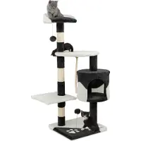 Lionto krabpaal, 112cm zwart/wit voor katten