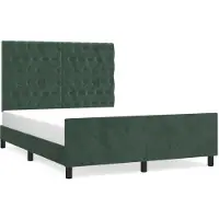 vidaXL Bedframe zonder matras 140x190 cm fluweel donkergroen