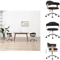 vidaXL Eetkamerstoel, draaibaar, zwart, beuken en kunstleer - Eetkamerstoelen
