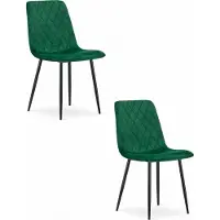 Leobert Chaise - - Turijn - Donkergroene fluweel - 44,5 X 53 X 88,5 Cm - Lot van 2