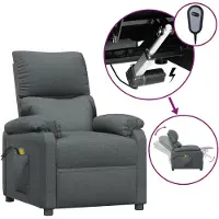 Syfax Massagestoel elektrisch stof donkergrijs