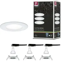 Paulmann 3-voudige spot Nova, rond, wit, vast, IP44, GU10, 4000K Nova, wit / opaal, Badkamer, Aluminium, Modern