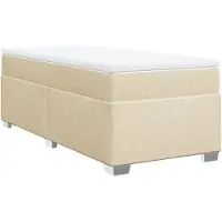 vidaXL Boxspring met matras stof crèmekleurig 90x190 cm