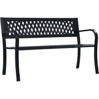 The Living Store Living Store tuinstoel, zwart, 120 cm, staal