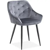 Halmar K487 Serie - Grijs Velvet Eetkamerstoel - Ergonomisch - Metalen Frame
