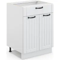 Vicco Fame-Line Keukenonderkast – 60 cm met lade, zonder werkblad Wit Landhuis