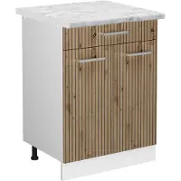 Vicco R-Line Keukenonderkast – 60 cm met lade, WB Marmer Artisanaal eiken
