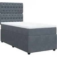 Syfax Boxspring met matras fluweel donkergrijs 80x200 cm