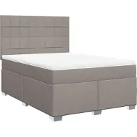 vidaXL Boxspring met matras stof taupe 160x200 cm